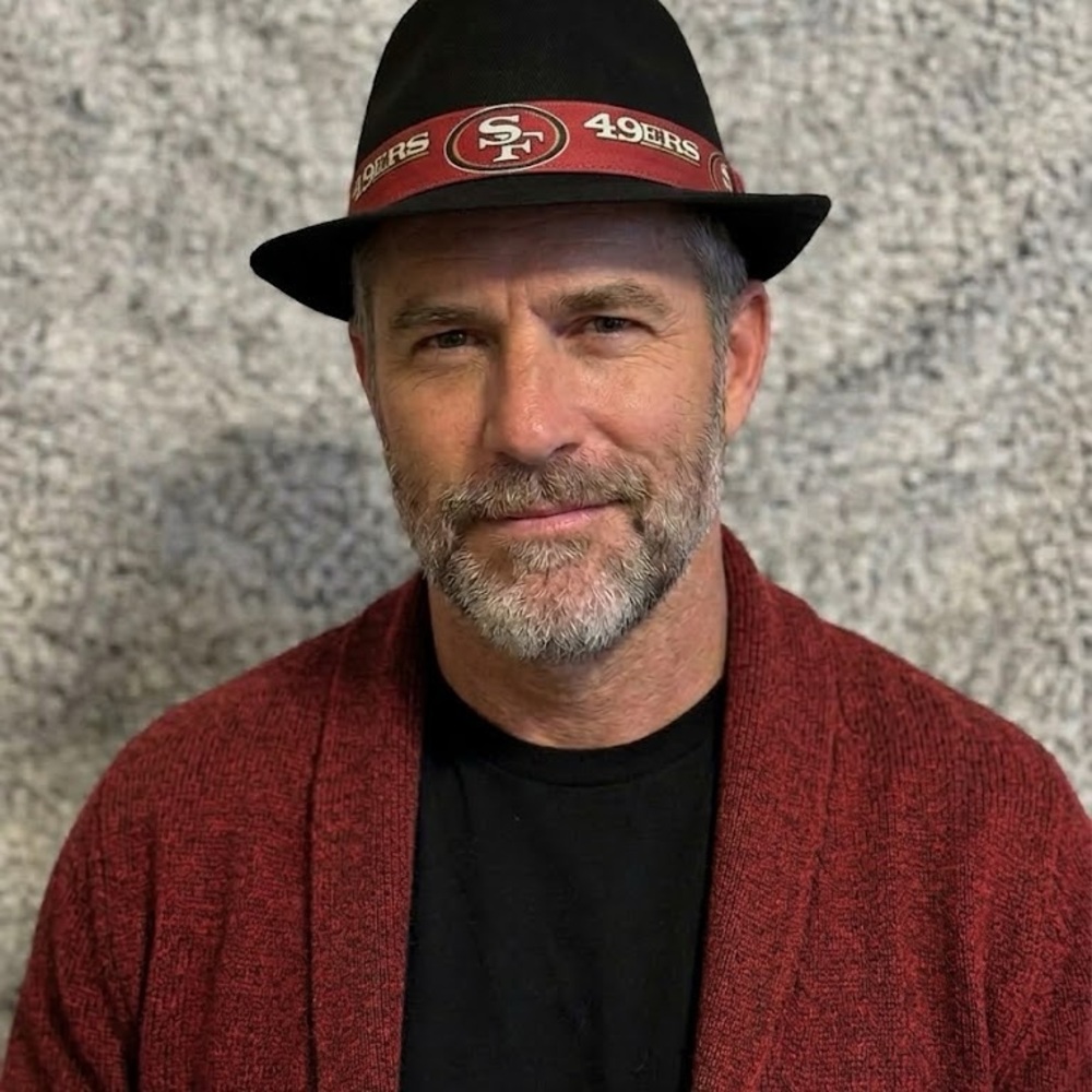 49ers Black  Fedora Hat with Red Logo - Picture 3 of 9